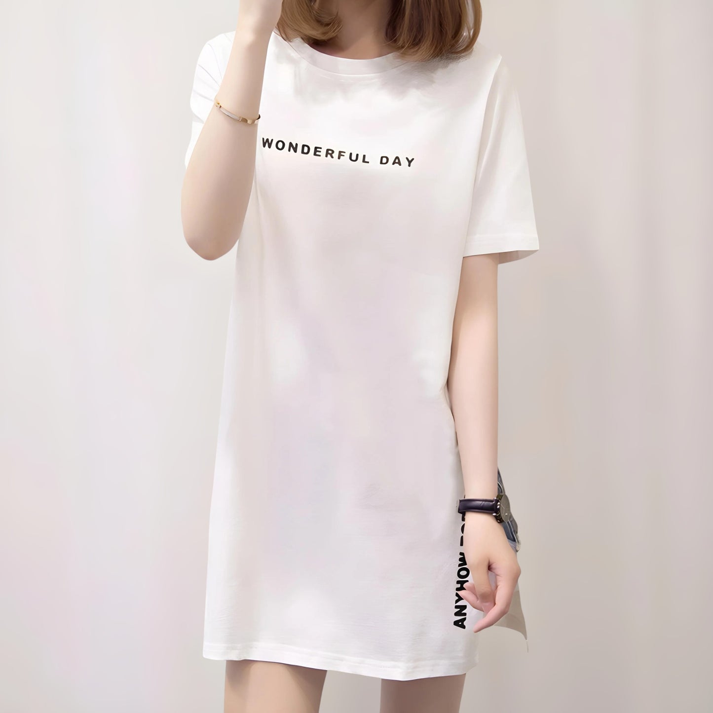 Marlo Clean Letter T-shirt Dress