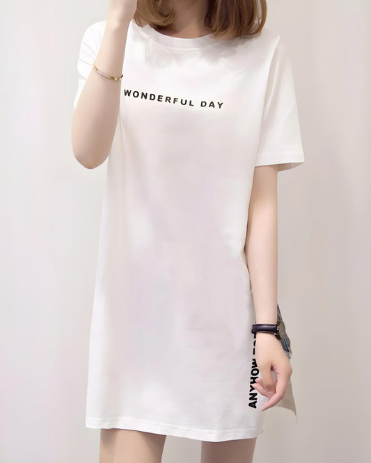 Marlo Clean Letter T-shirt Dress