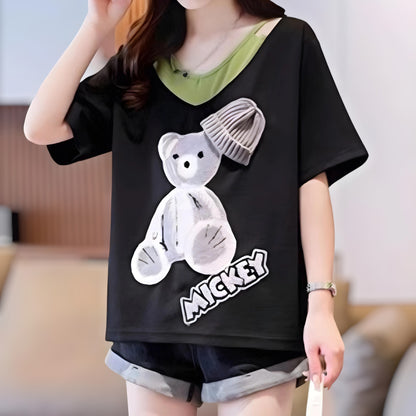 Nola Soft Bear Patch T-Shirt