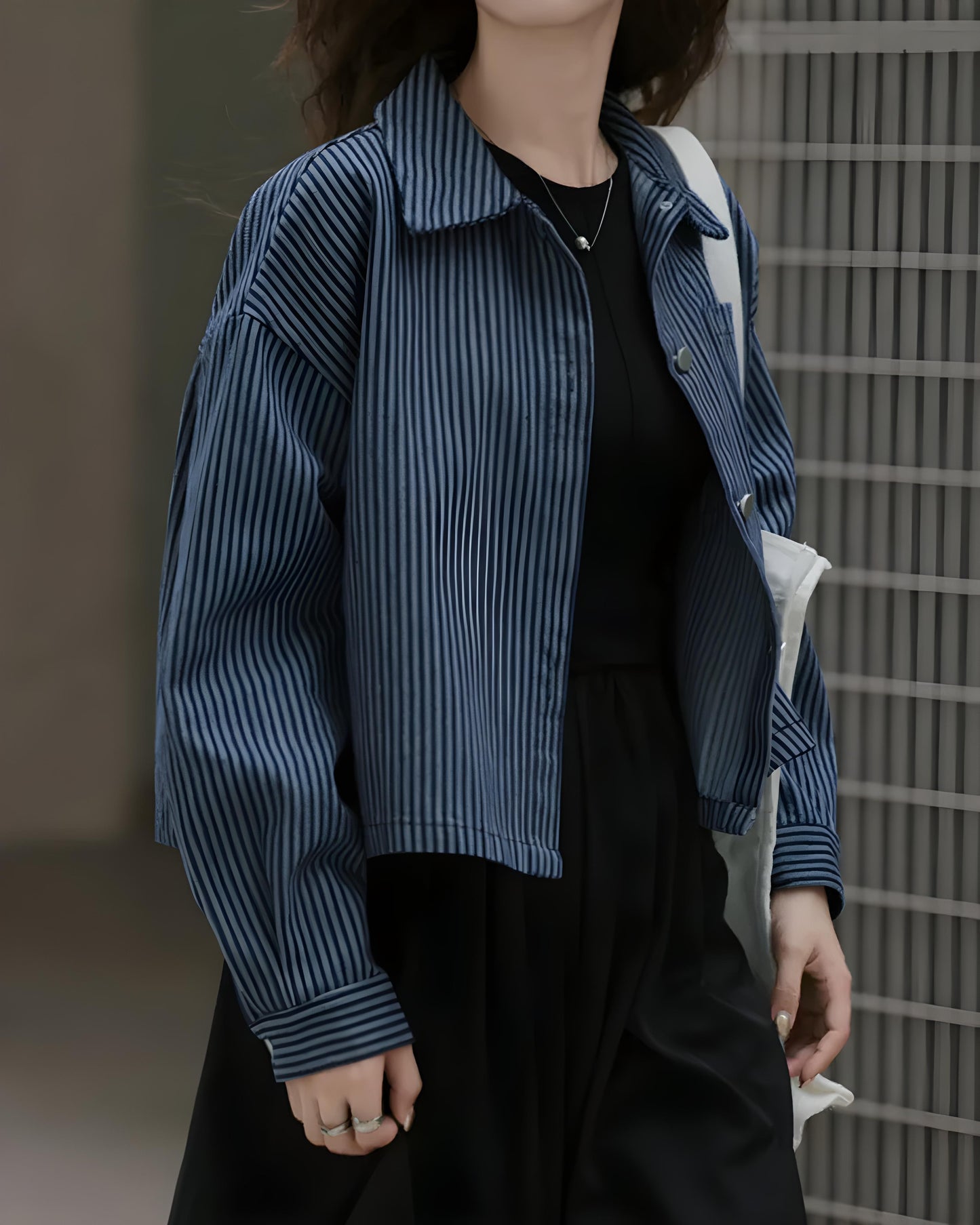 Lina Soft Stripe Denim Jacket
