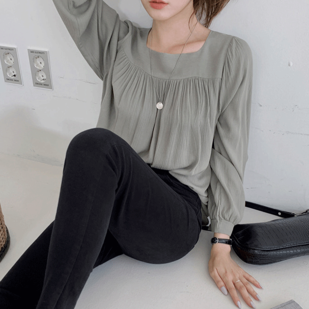 Clara Ease Square Neck Everyday Blouse