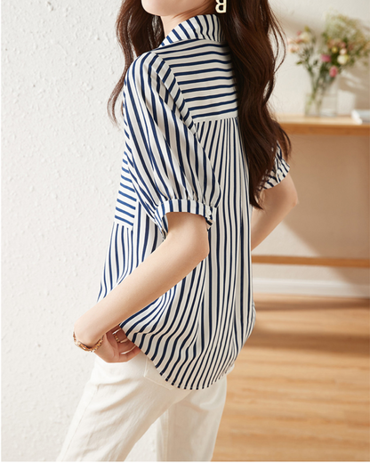 Amara Stripe Ease Collar Shirt