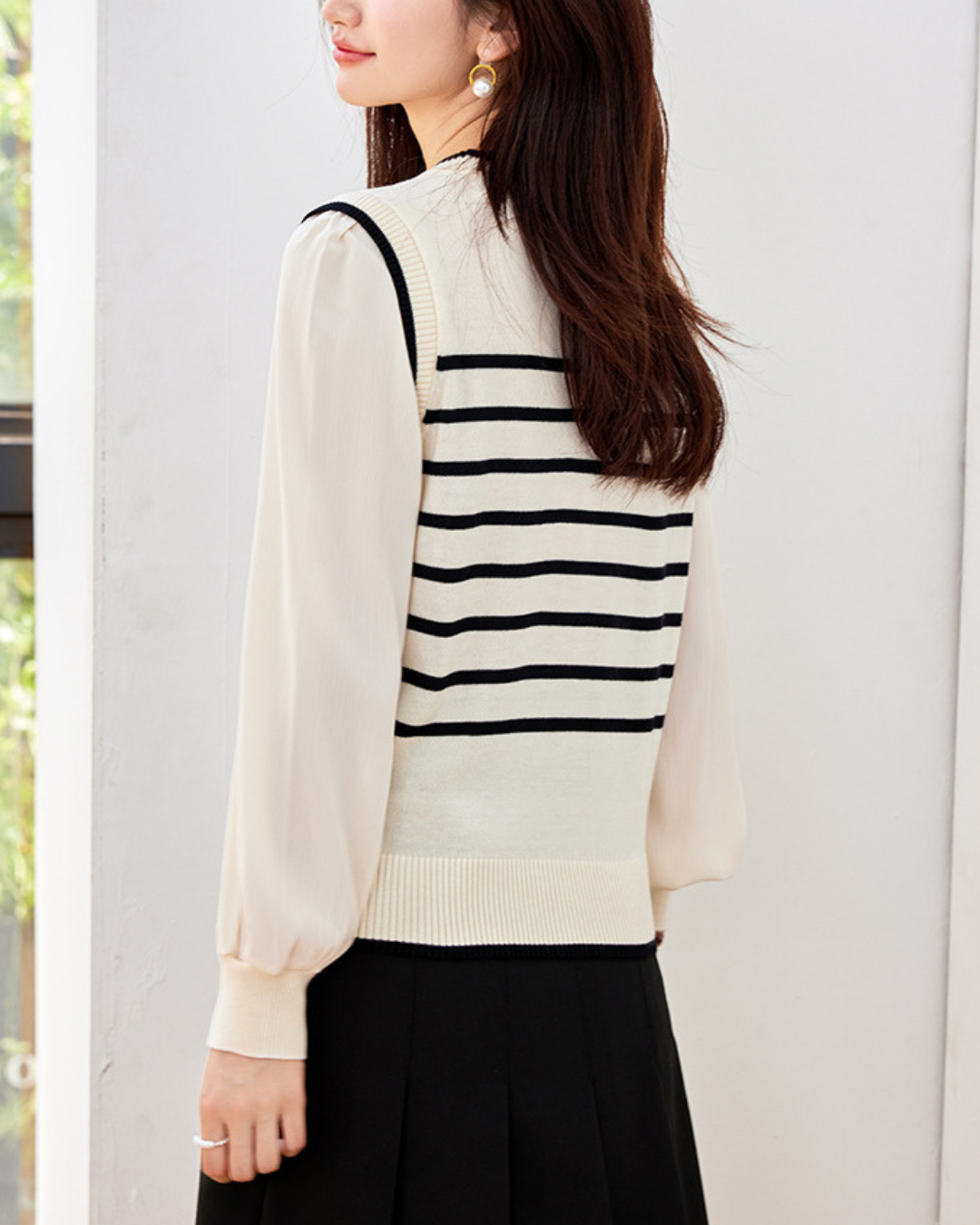 Camille Stripe Knit Blouse