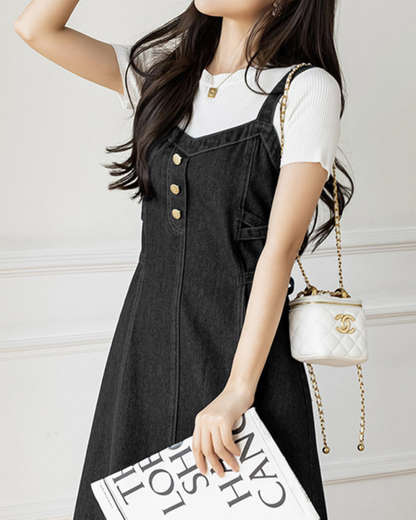 Cleo Soft Button Denim Dress
