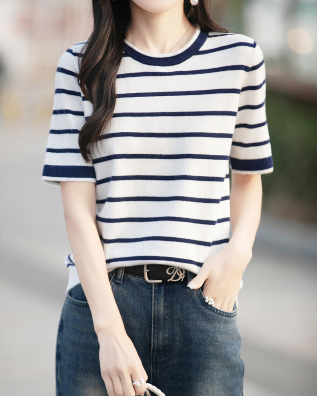 Marin Texture Stripe Knit Top