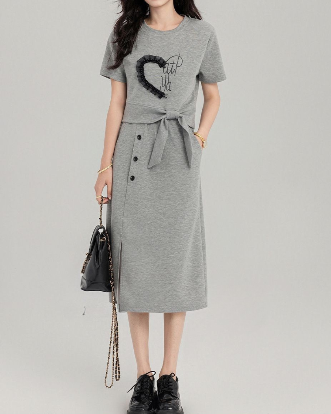 Nola Soft Heart Skirt Set