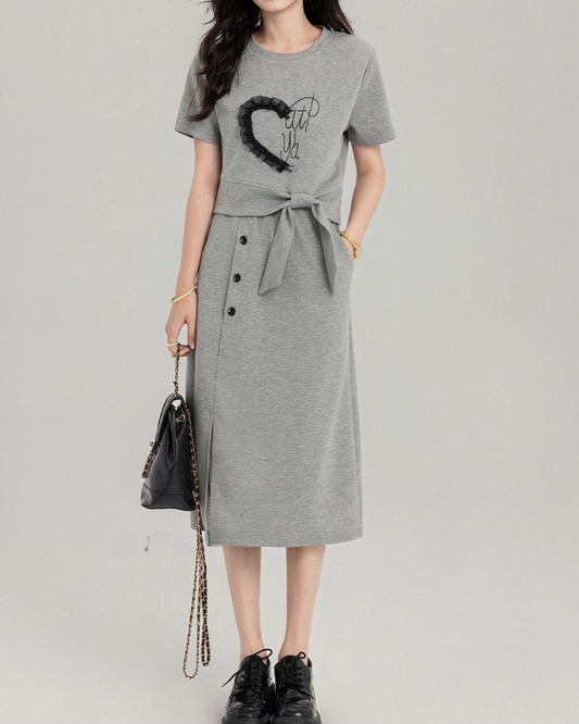 Nola Soft Heart Skirt Set