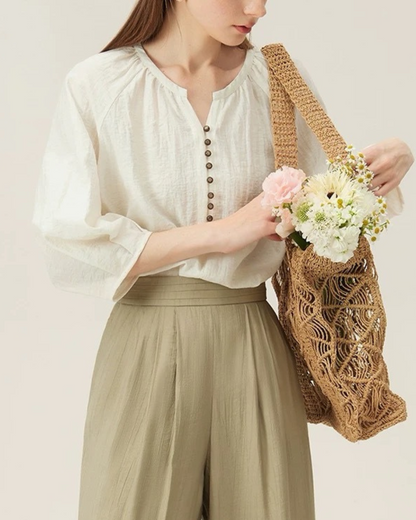 Maelle Calm Button Blouse
