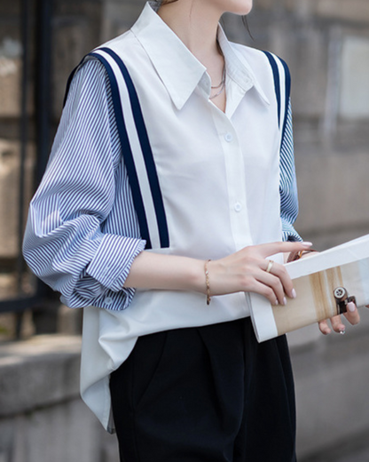 Auden Crisp Stripe Panel Shirt