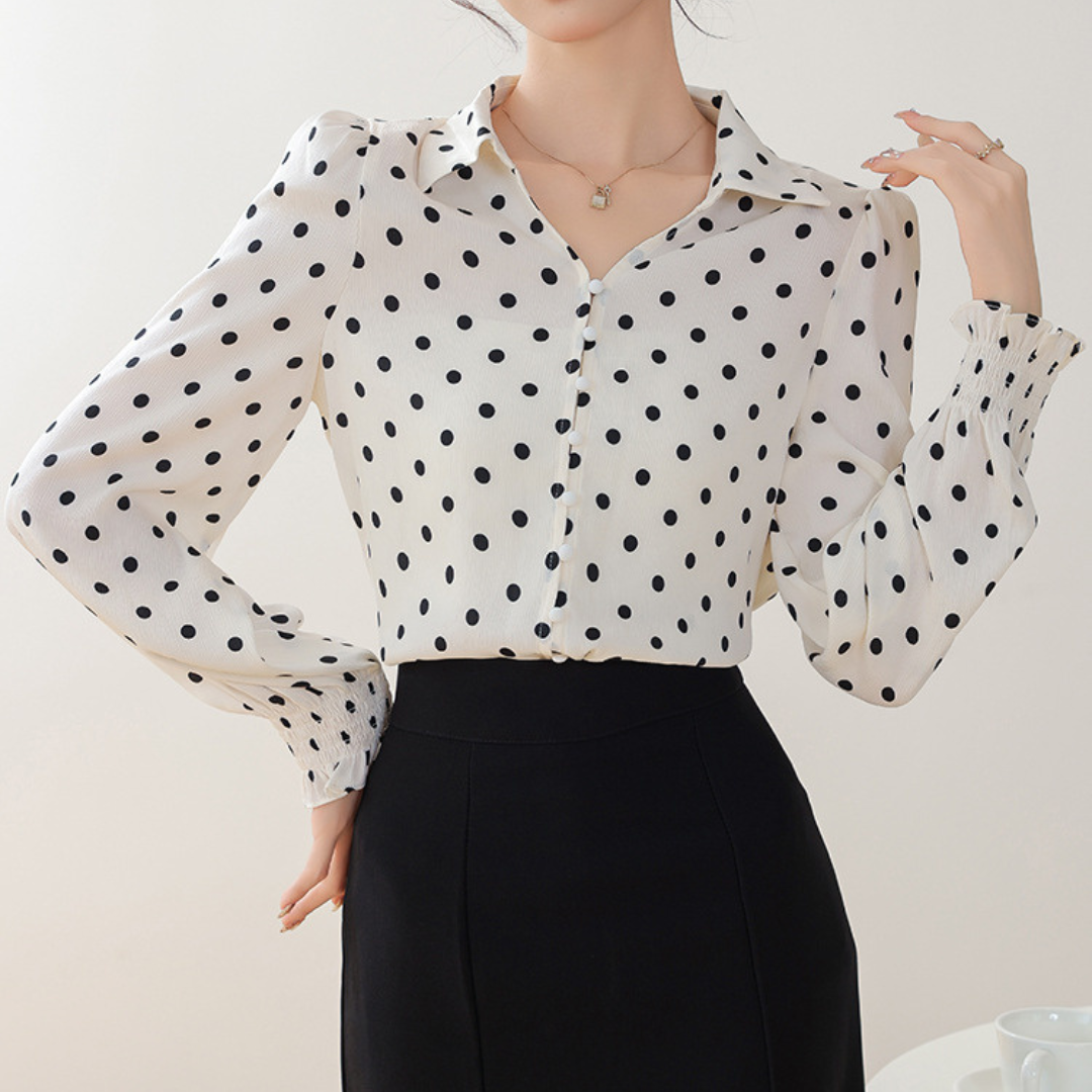 Mira Dot Soft Cuff Blouse