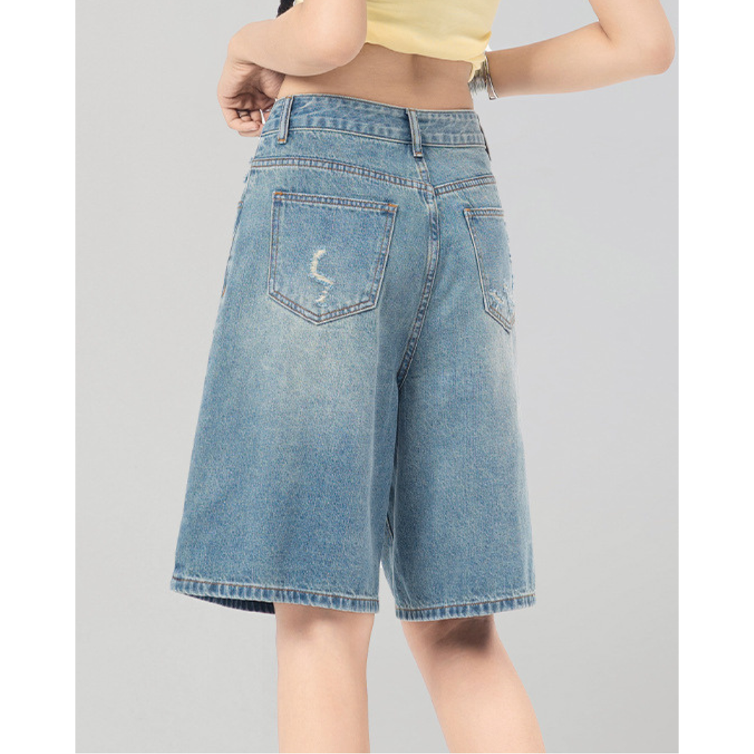 Elva Soft Fray Denim Shorts