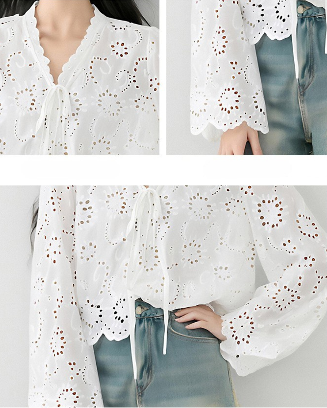 Elva Eyelet Flare Blouse
