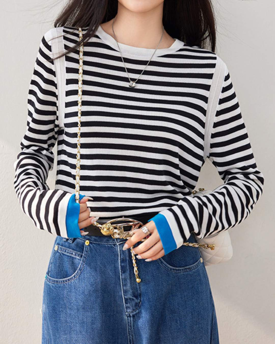 Elin Calm Stripe Knit T-Shirt