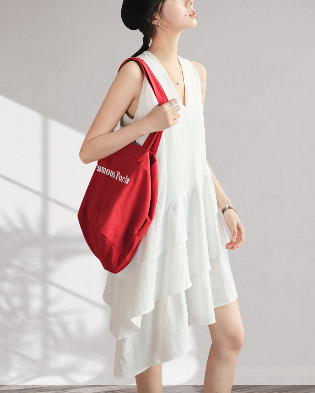 Lumi Drift Tiered Cotton Dress