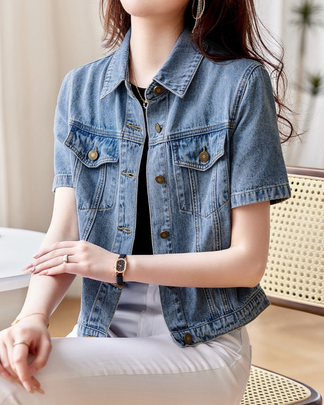 Elara Ease Denim Shirt Jacket