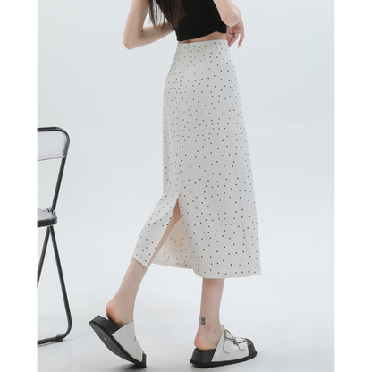 Eloise Dot Slit Midi Skirt