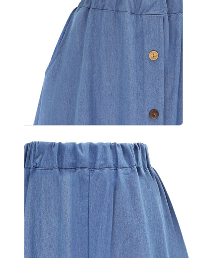 Liora Calm Button Midi Skirt
