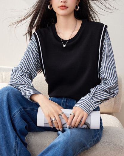 Lina Stripe Layered Shirt