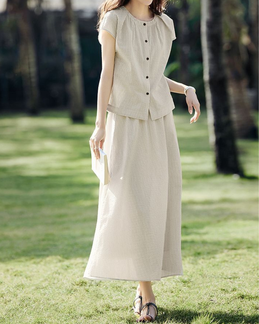 Aurelia Calm Stripe Two-Piece Set
