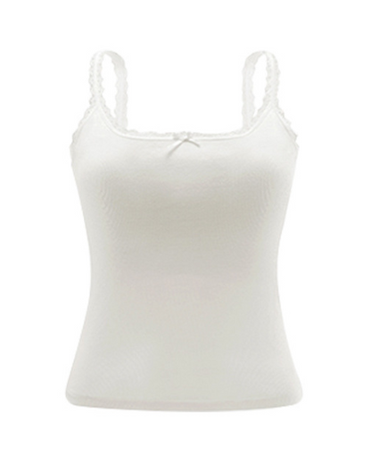 Serene Lace Ribbed Tank Top