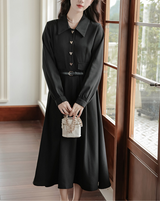 Adele Charm Pleat Midi Dress