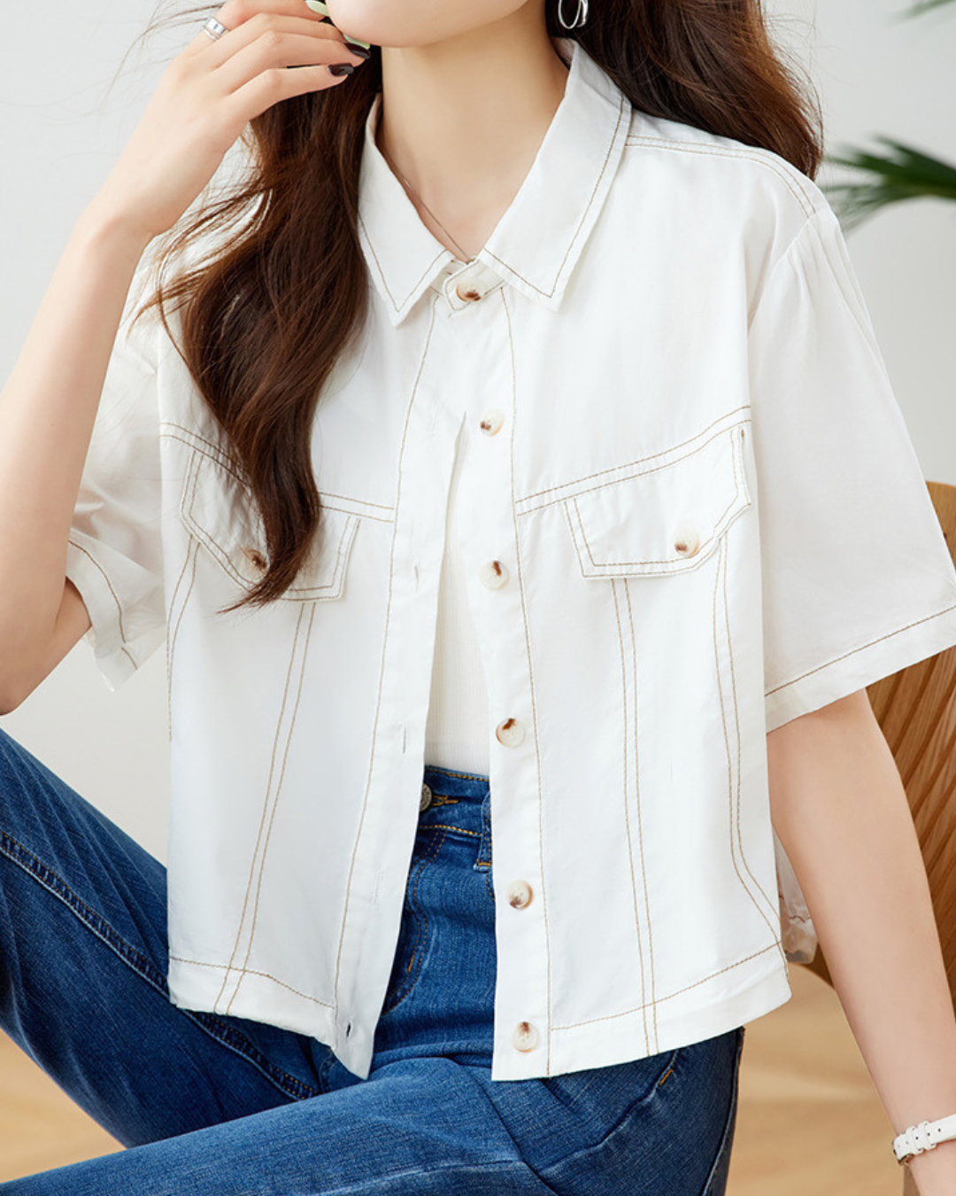 Vera Clean Utility Crop Shirt