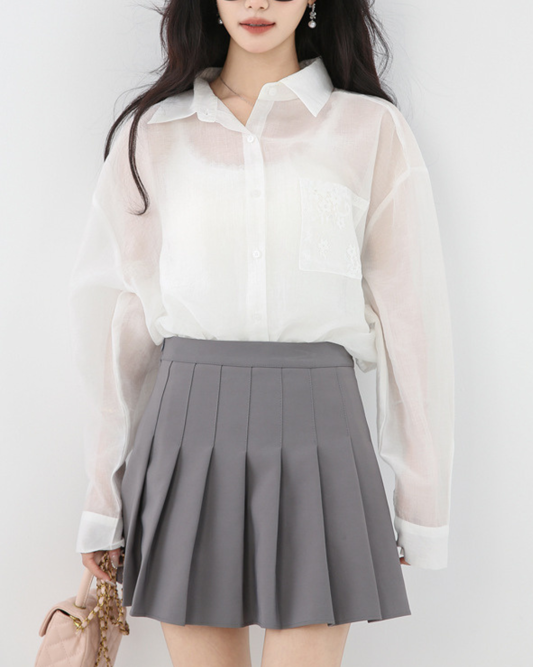 Lisse Sheer Bow Panel Shirt