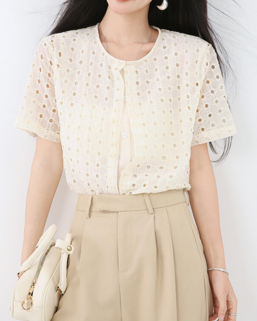 Emery Dot Mesh Layer Shirt