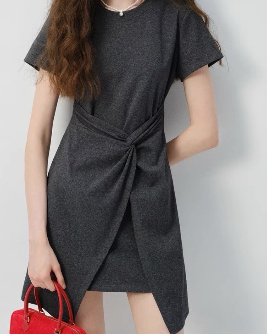 Clea Twist Front Cotton Dress