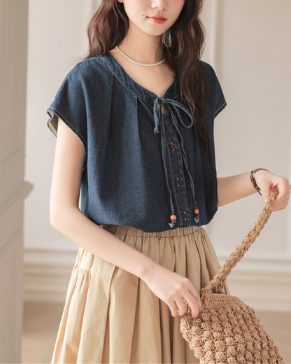 Meryl Soft Tie Denim Shirt
