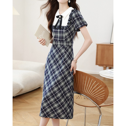 Livia Soft Check Pleat Dress