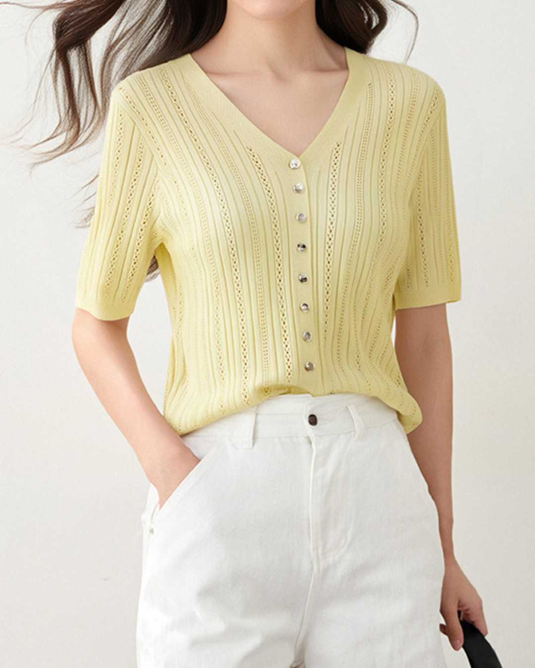 Elina Light Pointelle Cardigan
