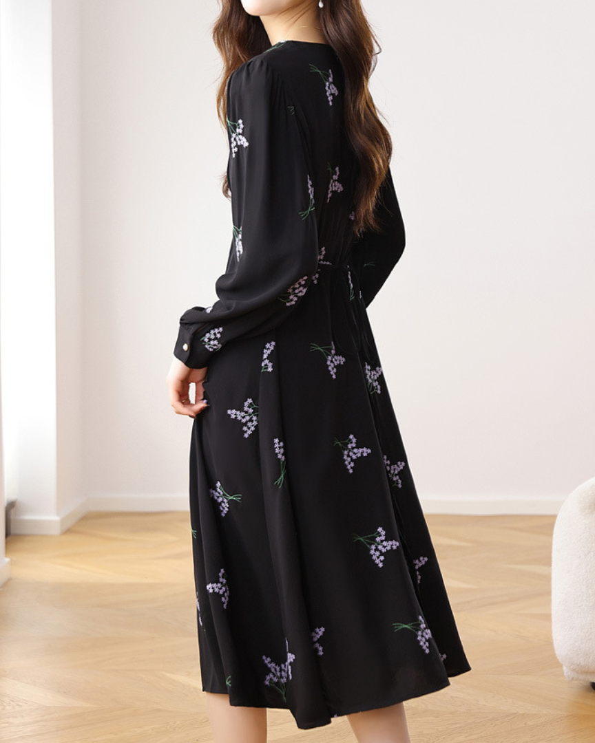 Liliane Bloom Draped Midi Dress