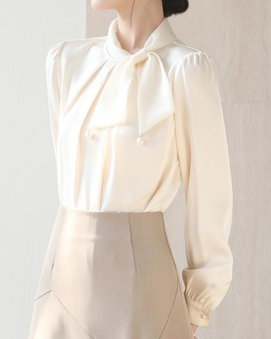 Blush Tie Pearl Blouse