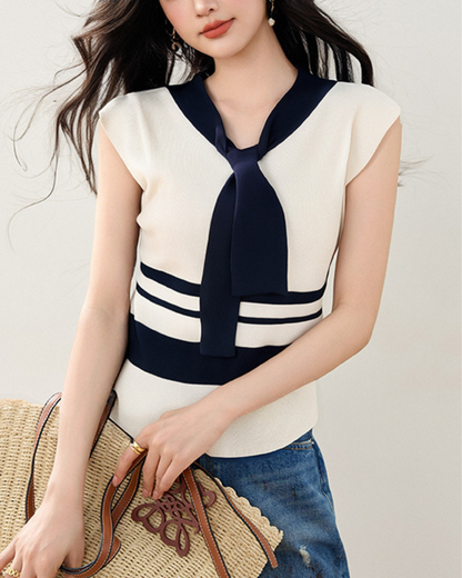 Marlow Tie Collar Knit Vest