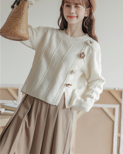 Fleur Twist Knit Sweater