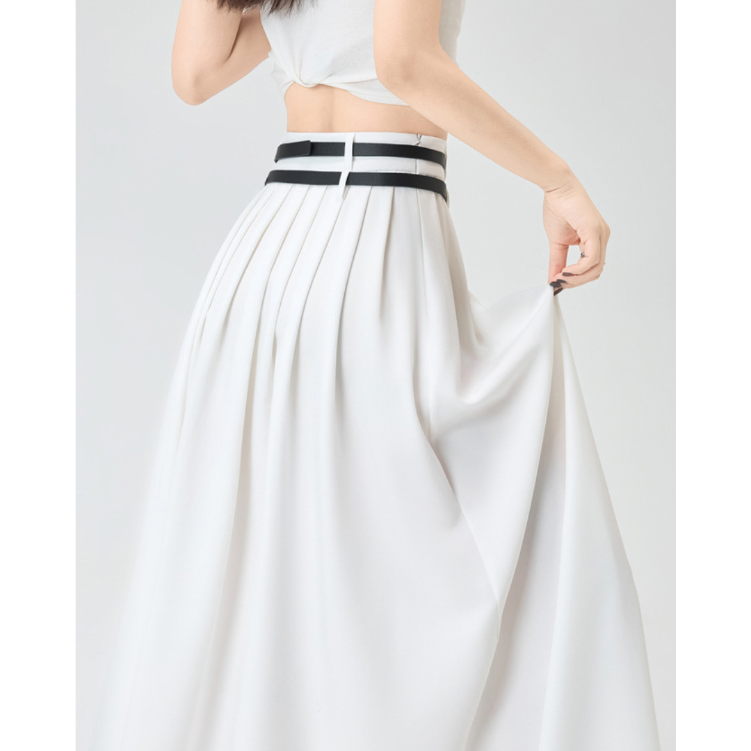 Nola Trim Pleat Slit Skirt