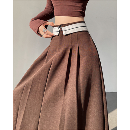 Faye Contrast Waist Flare Skirt