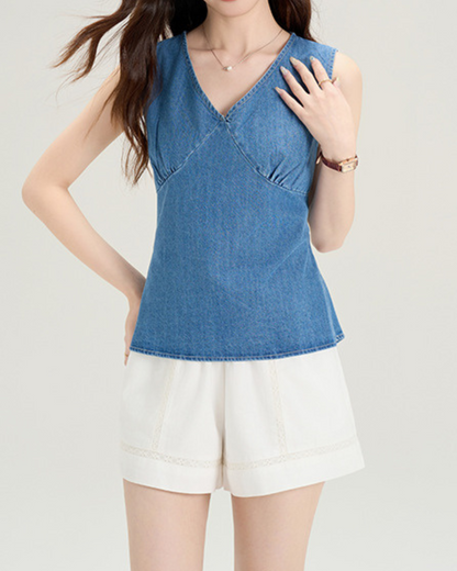 Emery Wrap Back Denim Vest