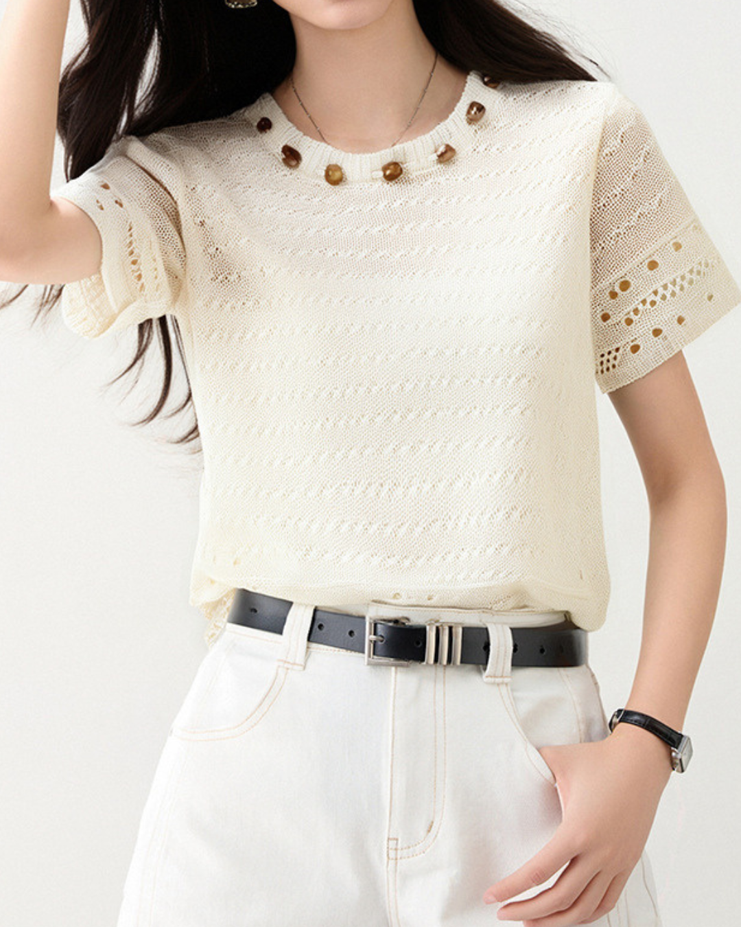Siena Bead Soft Knit Tee