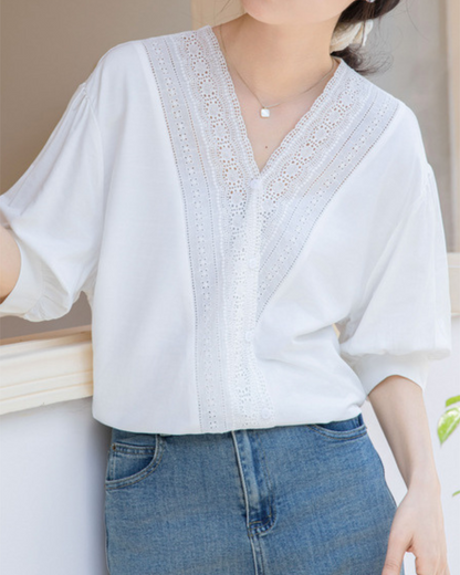 Amelia Lace Trim Shirt