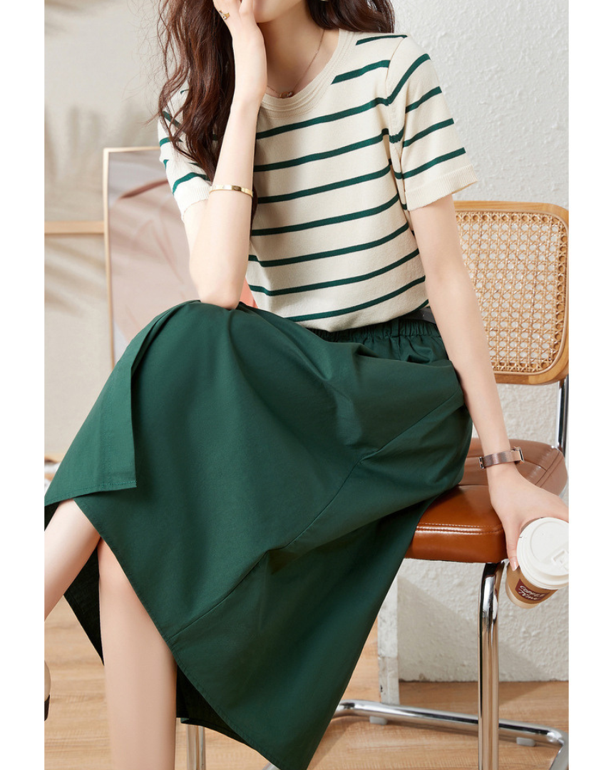 Eloise Stripe Gathered Skirt Set
