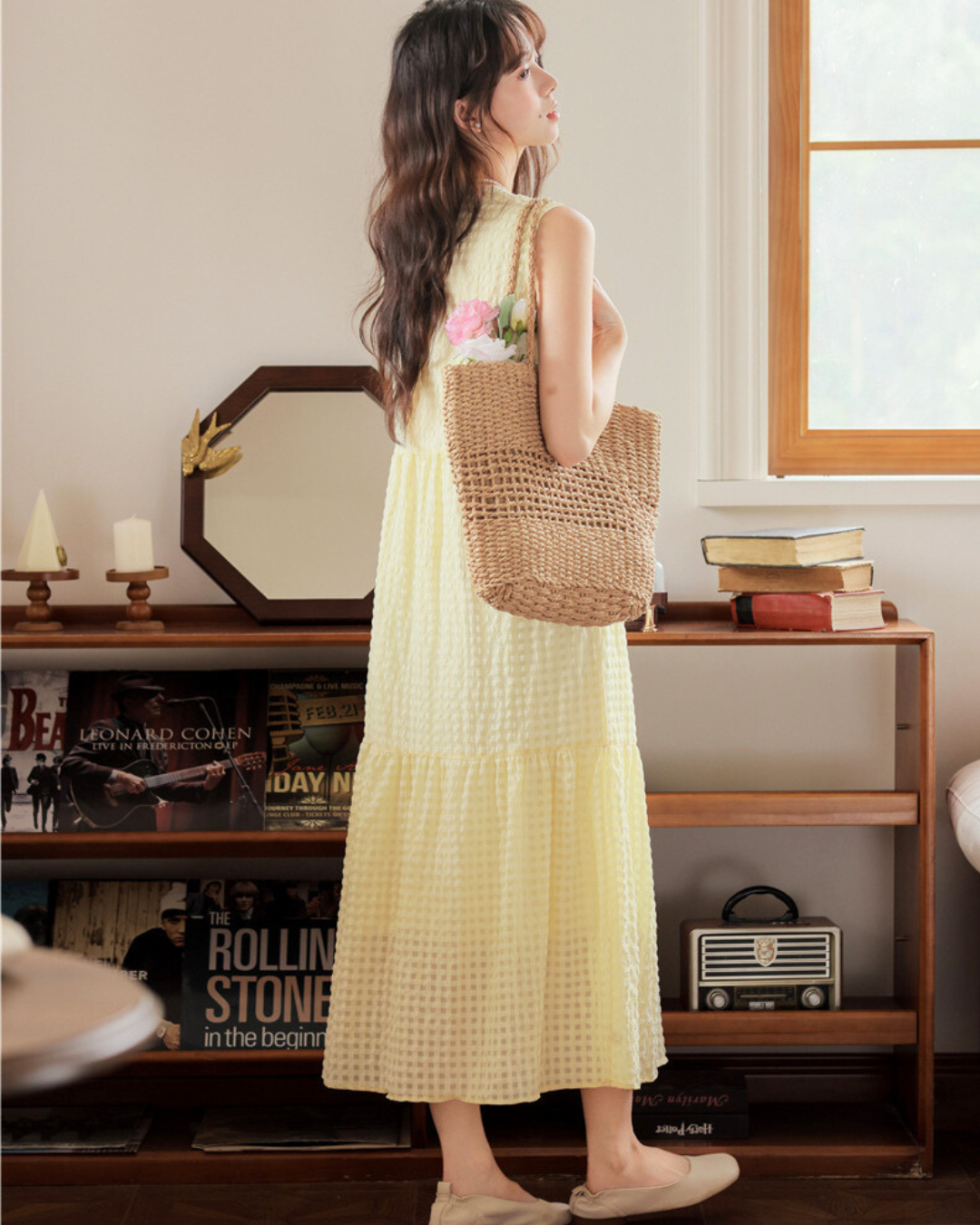 Soleil Calm Textured Midi Dress
