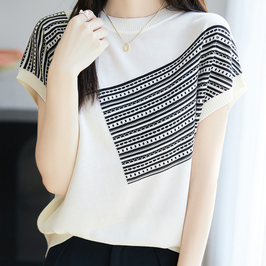 Amelie Soft Geo Stripe Knit Top