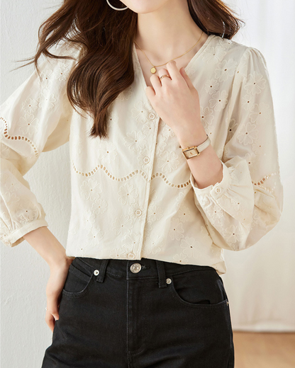 Elodie Petal Eyelet Blouse