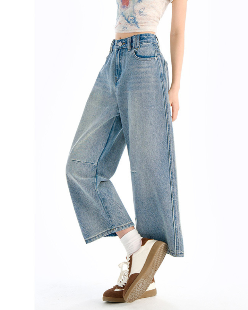 Elara Ease Wide Crop Jeans