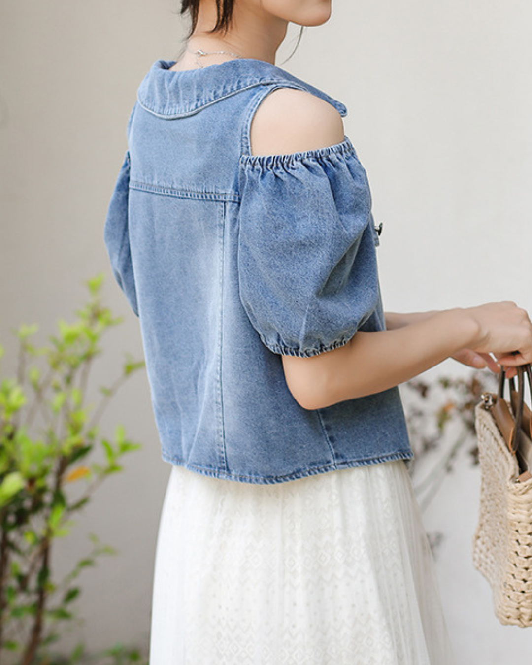 Vienna Soft Shoulder Denim Blouse