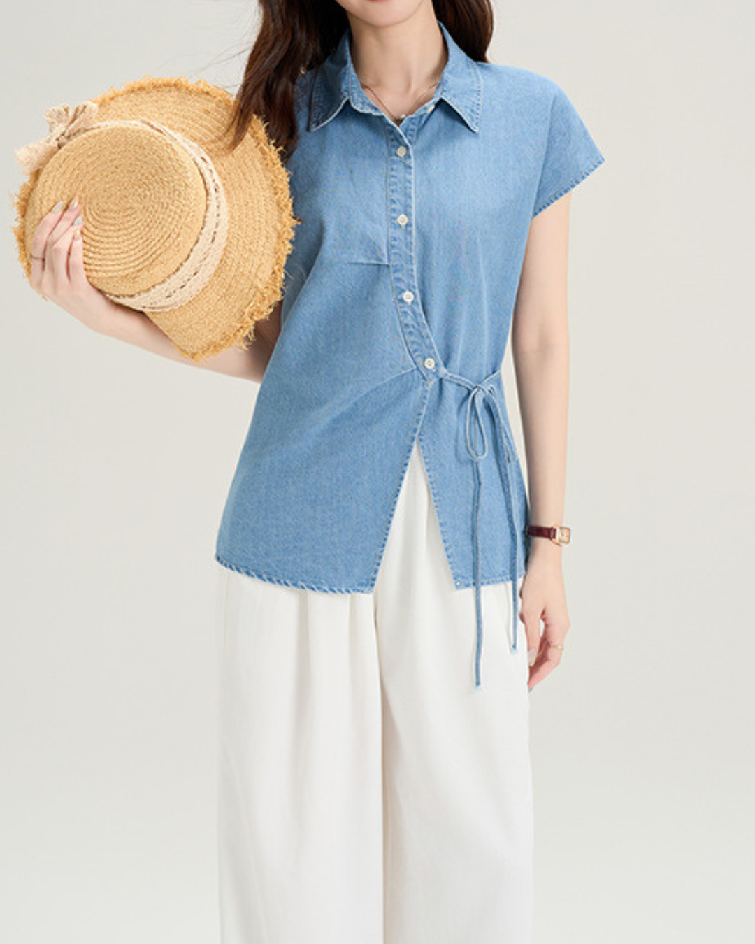 Mira Ease Side Tie Shirt