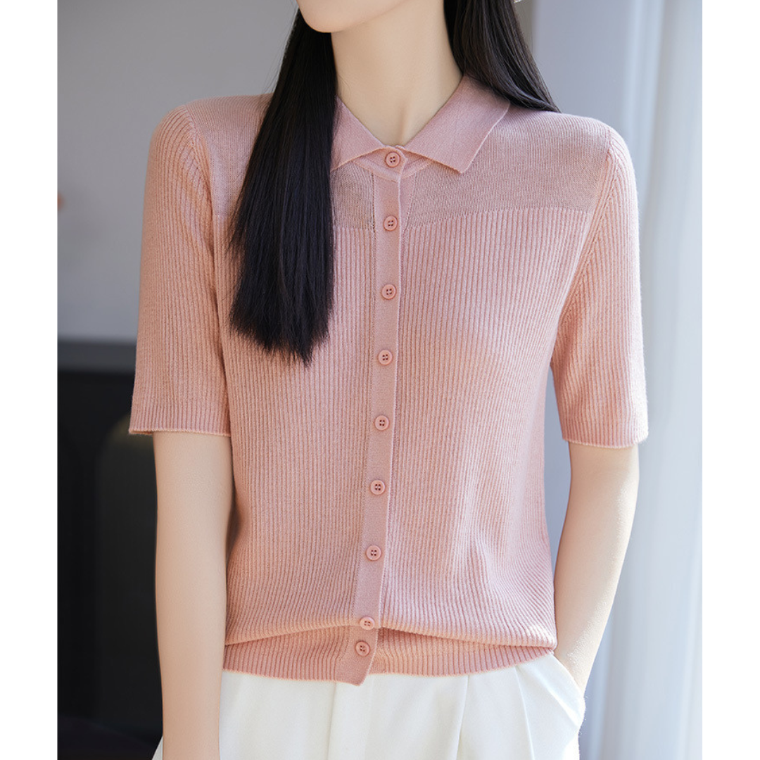 Irene Soft Rib Collar Knit