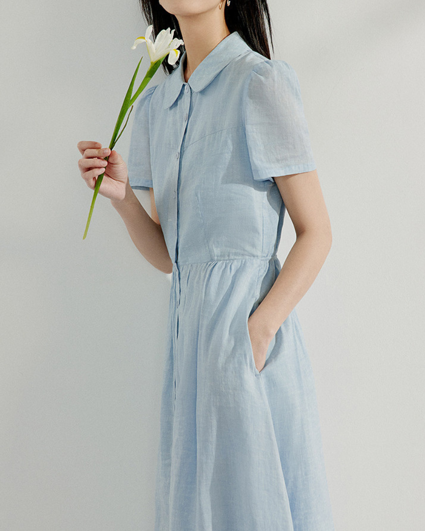 Elodie Light Button Cotton Dress